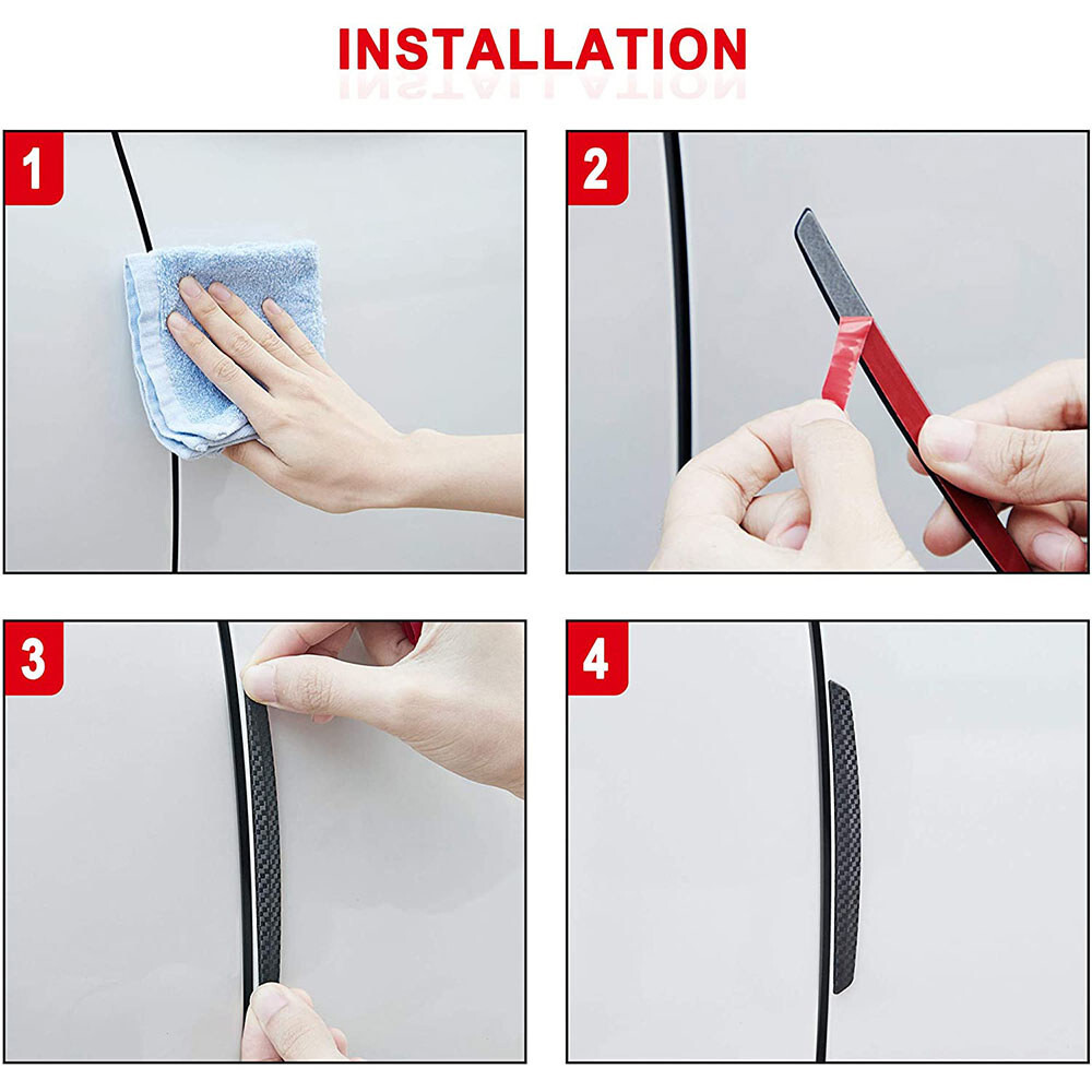 4X Car Door Edge Scratch Anti-collision Protector Guard Strip Cover Bumper Black