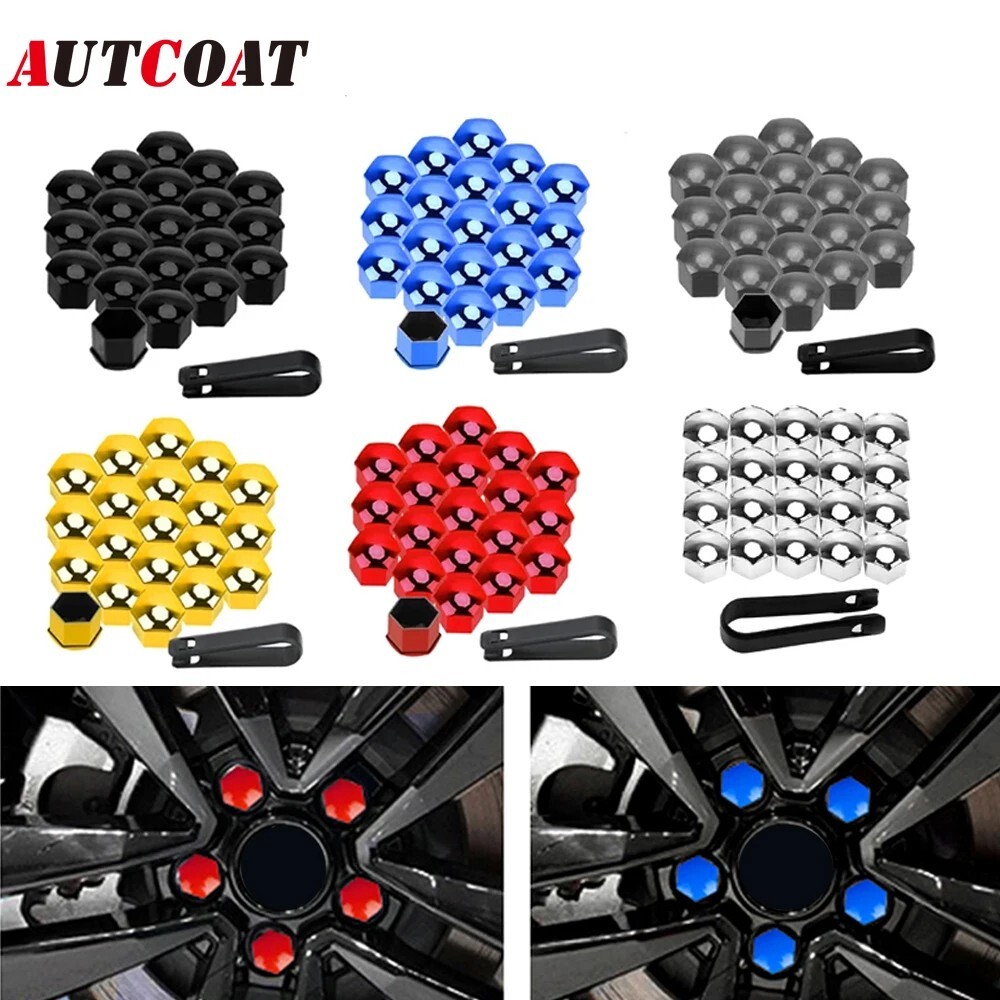 AUTCOAT 17mm Car Wheel Nut Caps – Anti-Rust Protection Cover for Tyre Bolts