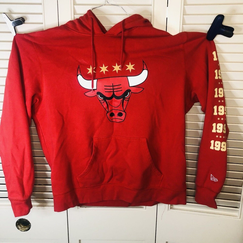 New Era Chicago Bulls Hoodie Men’s XL Tall Red City Edition Pullover XL