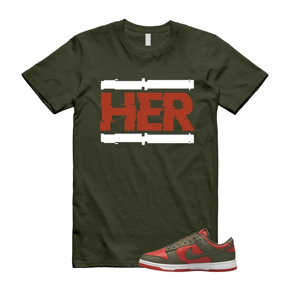 Dunk Mystic Red Cargo Khaki White Low T Shirt Match HER
