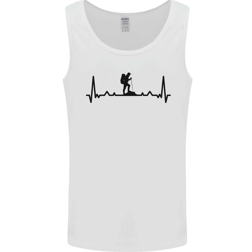 Hiking ECG Walking Rambling Trekking Pulse Mens Vest Tank Top
