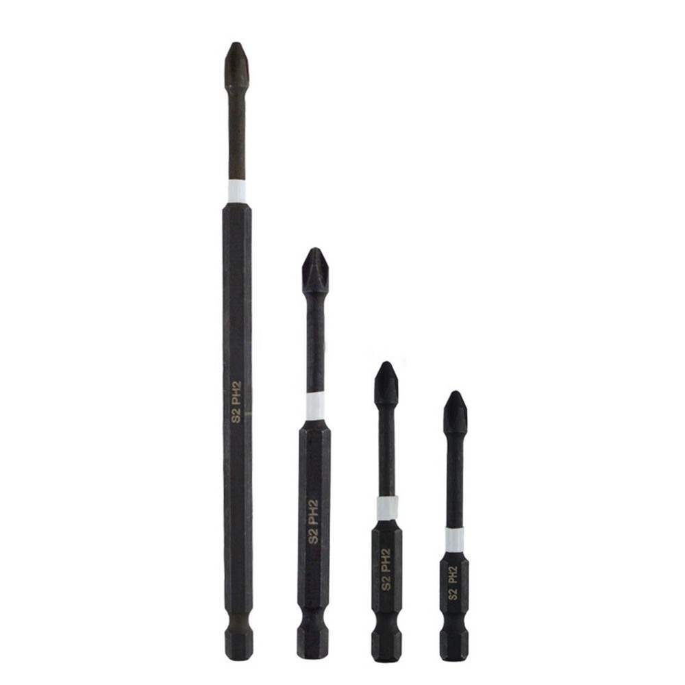 Magnetic Screwdriver Bit Set 4-Piece 65mm for Strong Grip