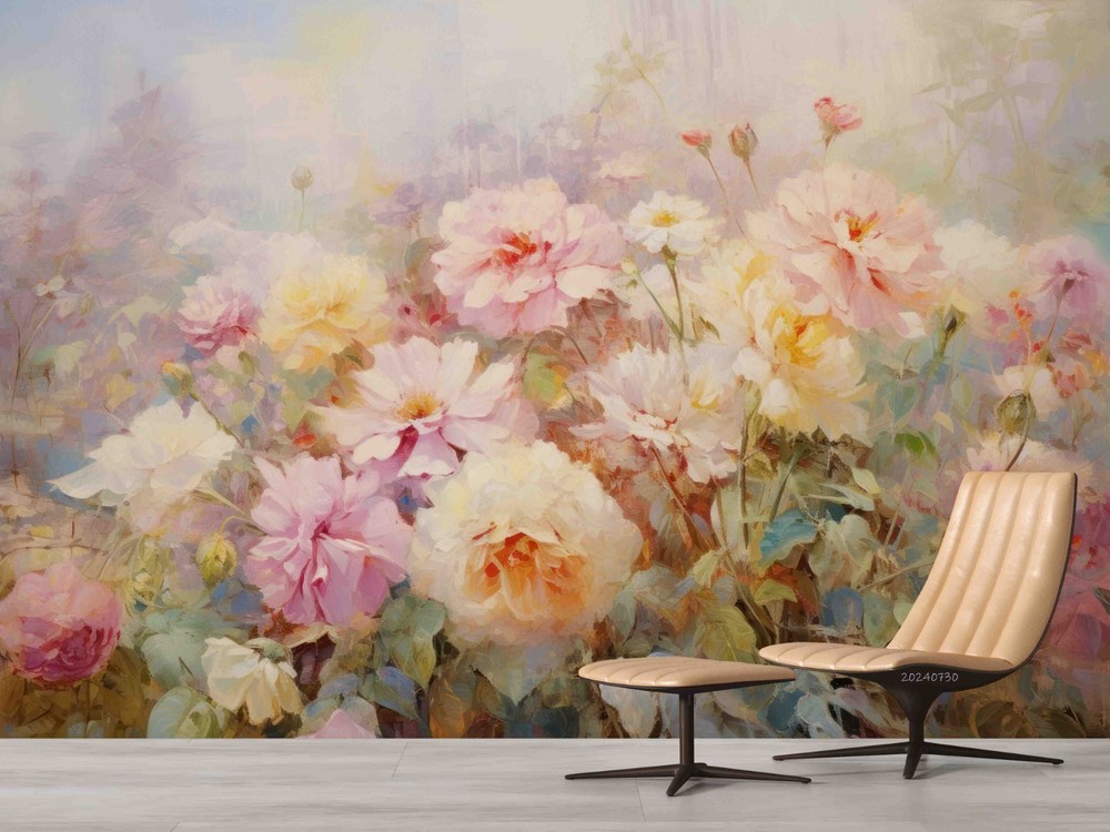 3D Flowers Plants Oil Painting Wall Murals Wallpaper Murals Wall Sticker 16