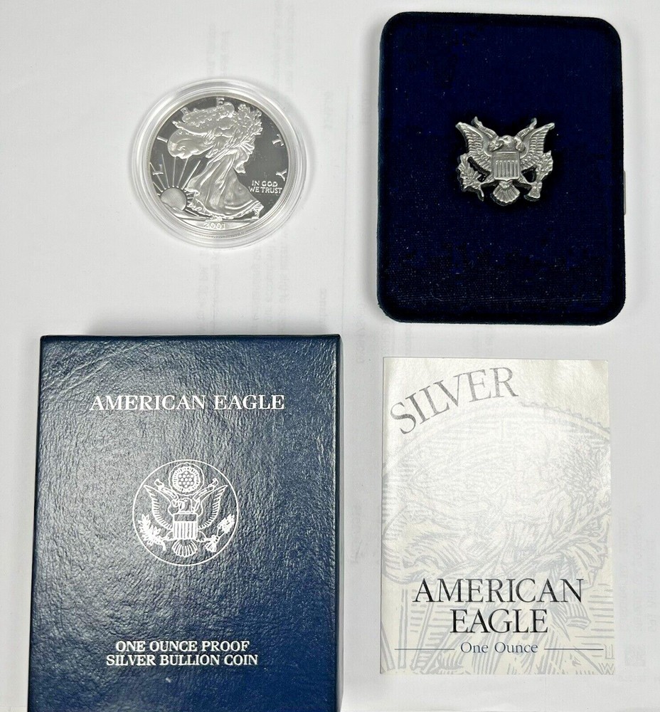 2001-W American Silver Eagle 1 Oz Proof with OGP and COA