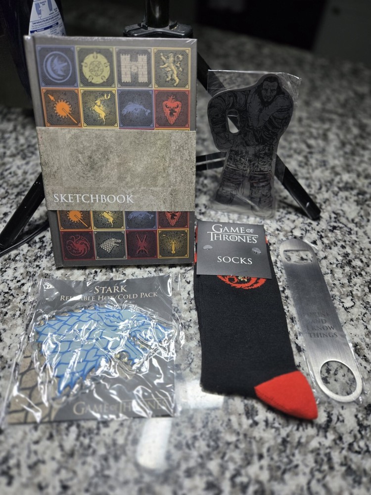 Culturefly Game of Thrones Licensed Lot Socks Two Bottle Openers Book Ice Pack