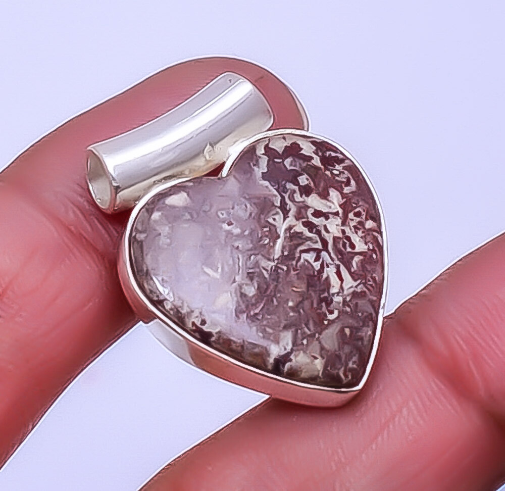 Sonoran Dendritic Jasper - Mexico Gemstone 925 Sterling Silver Pendant 1.17