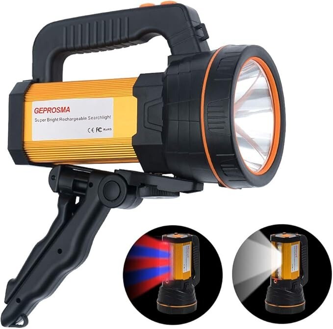 Super Bright CREE LED 10,000mAh Handheld Searchlight with 4 Batteries