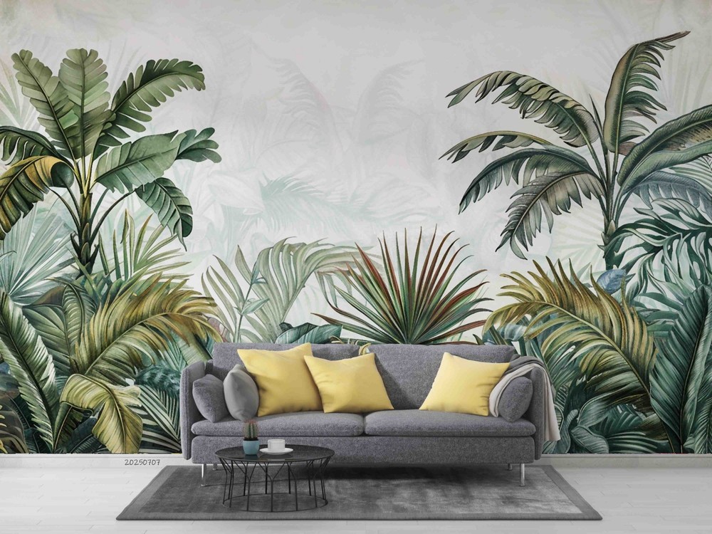3D Tropical Plants Illustration Wall Murals Wallpaper Murals Wall Sticker