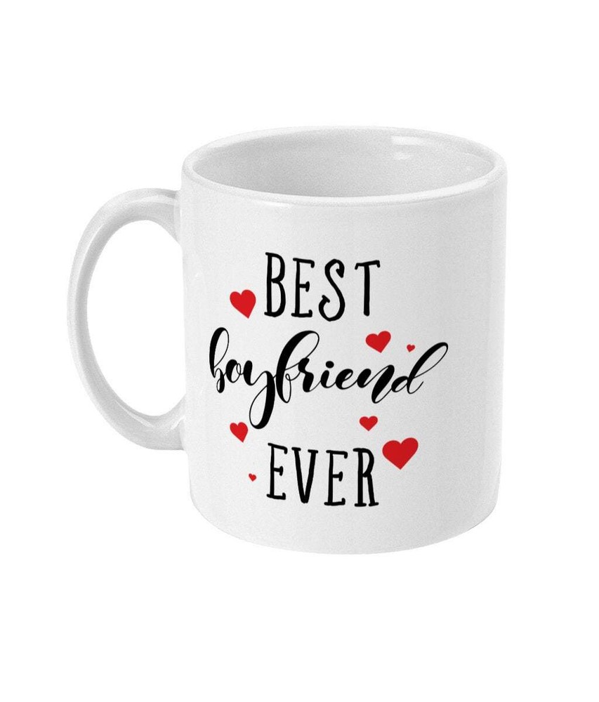 Best Boyfriend Ever Heart Shaped Coffee Mug for Him