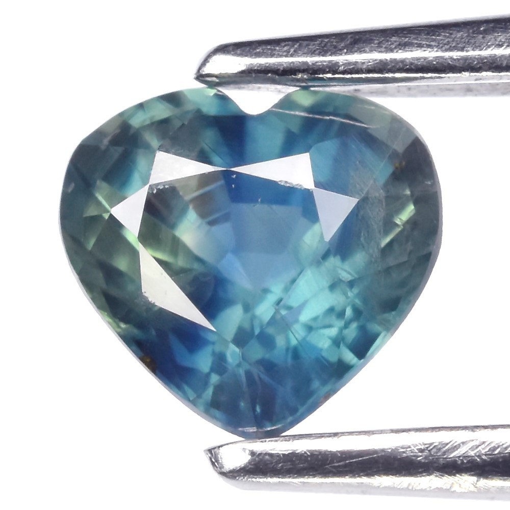 0.50ct Heart Blue Green Sapphire - Heated Australian Gemstone 4.8x4.5mm