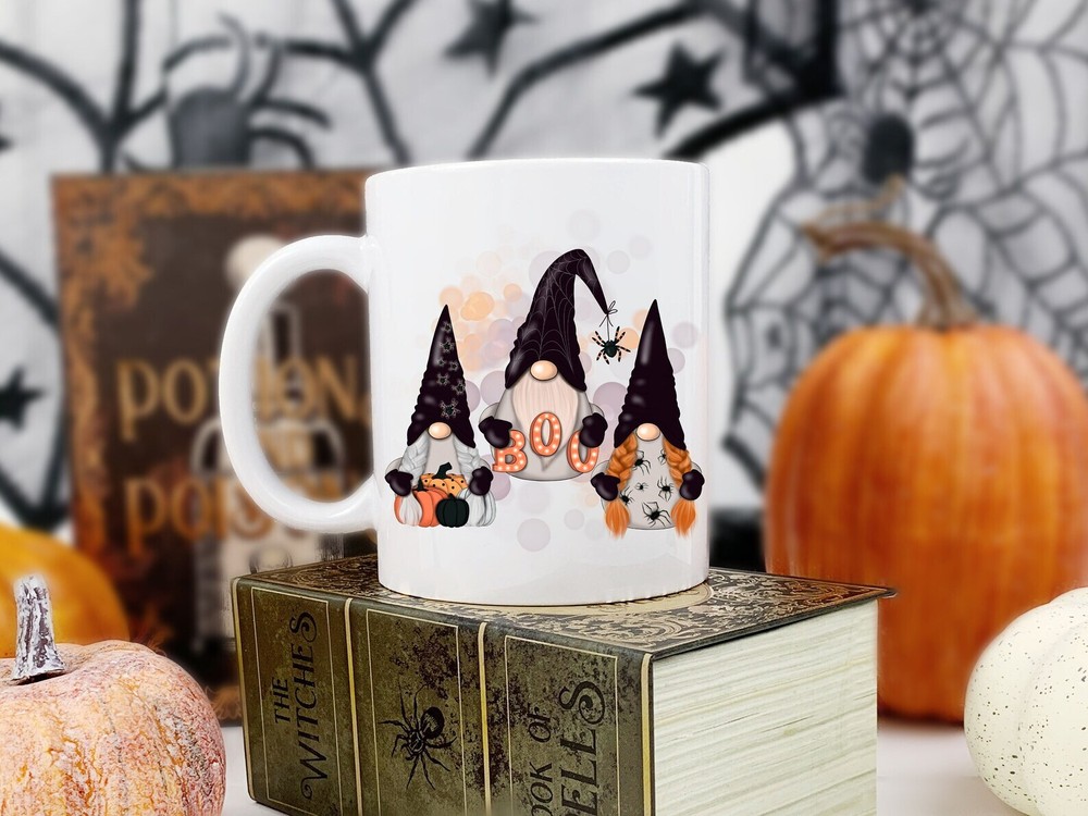 Personalised Gnome Halloween Mug Autumn Fall Coffee Custom Gift 10oz Mug With