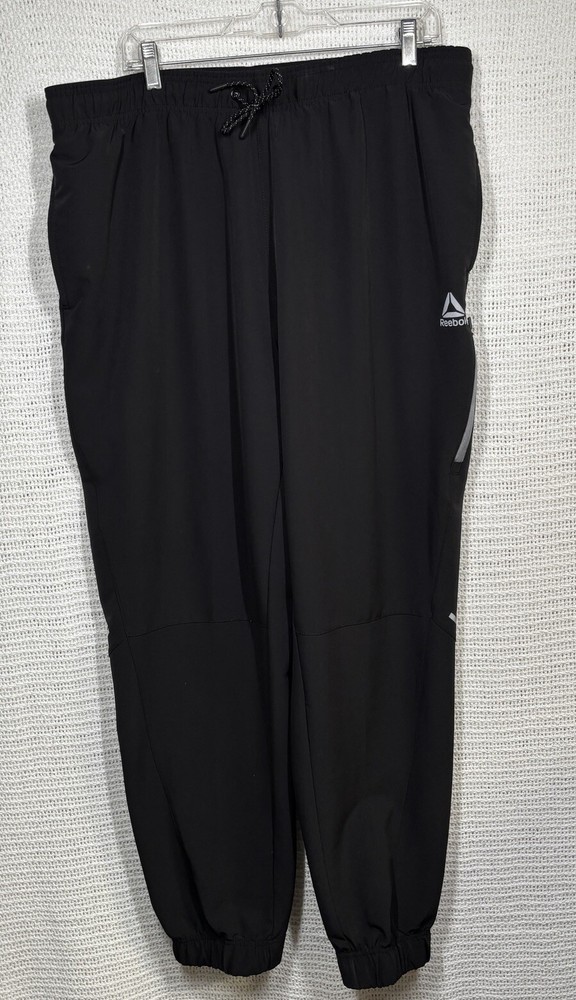 Reebok Track Pants Men's XL Black Drawstring Sweatpants 36x31
