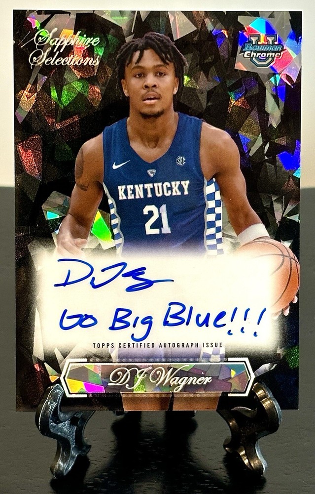 2023-24 Bowman U Chrome DJ Wagner AUTO /10 BLACK SAPPHIRE SELECTIONS RC #SA-DW