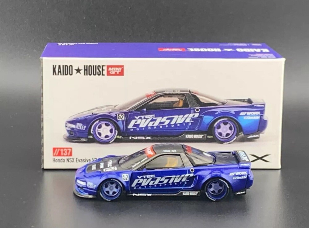 Kaido House x Mini GT 1:64 Honda NSX Evasive V2 Blue Diecast Model Car KHMG137