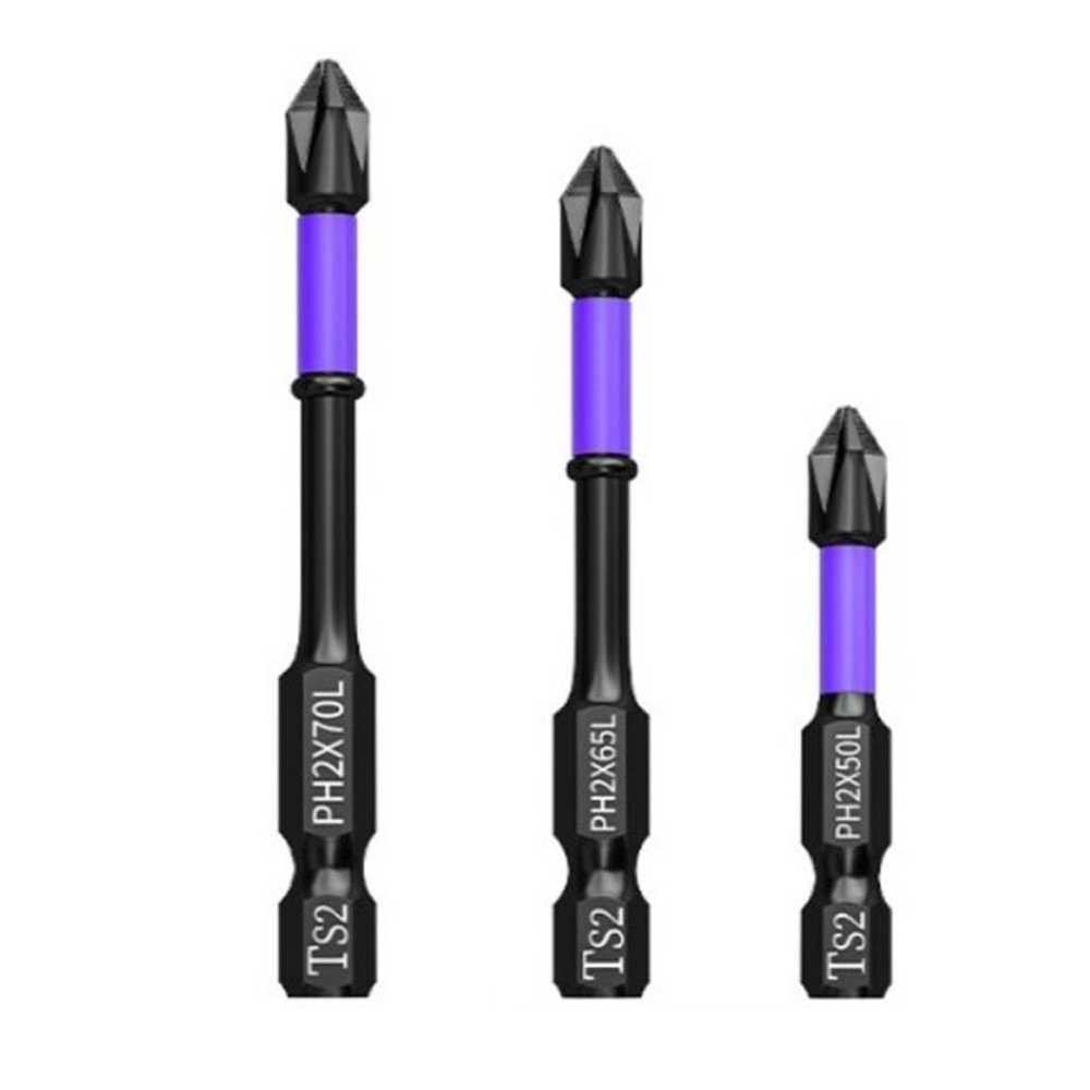 3PCS Magnetic Alloy Steel Cross Screwdriver Set 50-70mm Batch Head