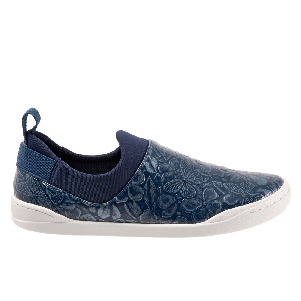 Softwalk Maya S2154-918 Womens Blue Leather Slip On Lifestyle Sneakers Shoes 6