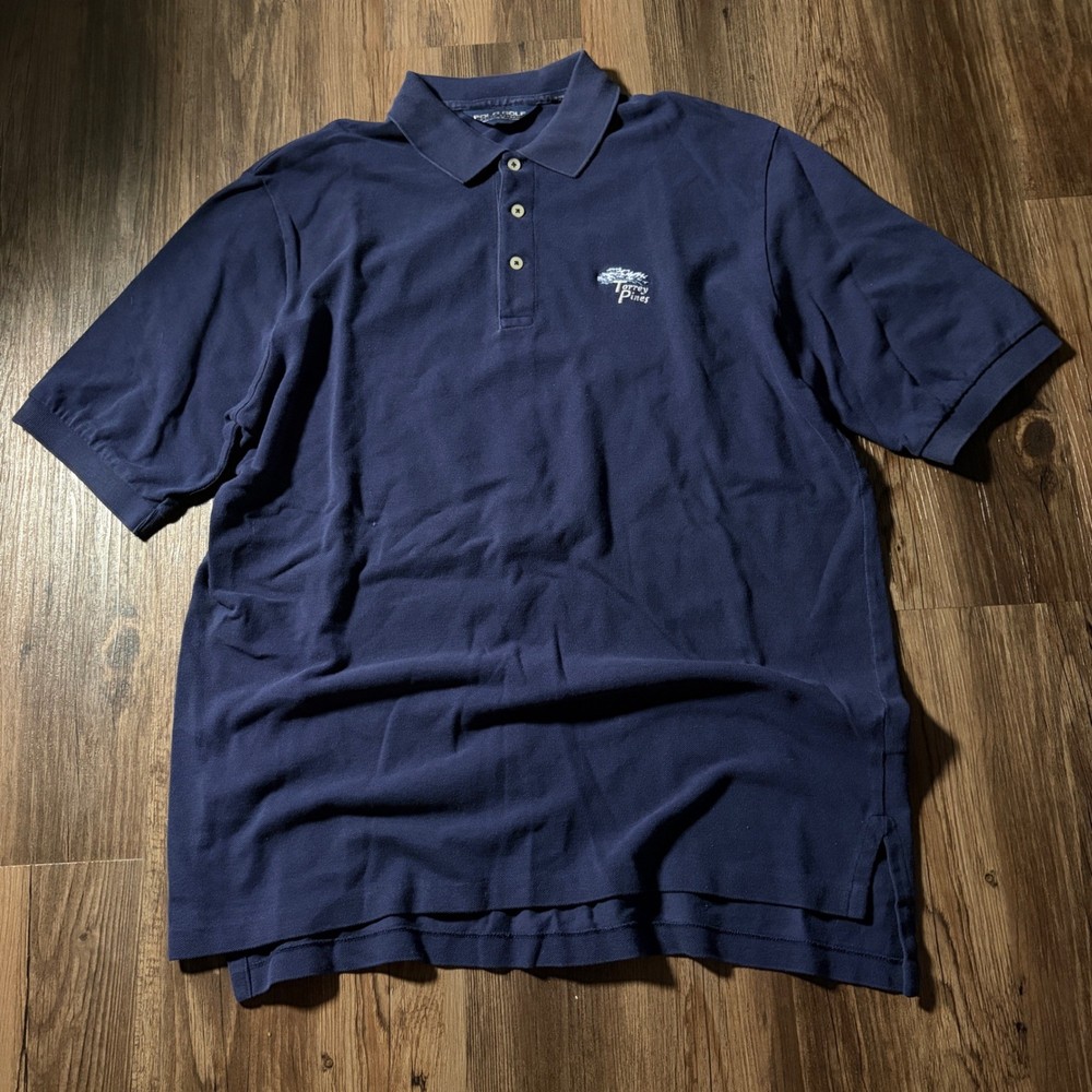 Polo Golf Ralph Lauren Mens Large Navy Torrey Pines Embroidered Polo Shirt L