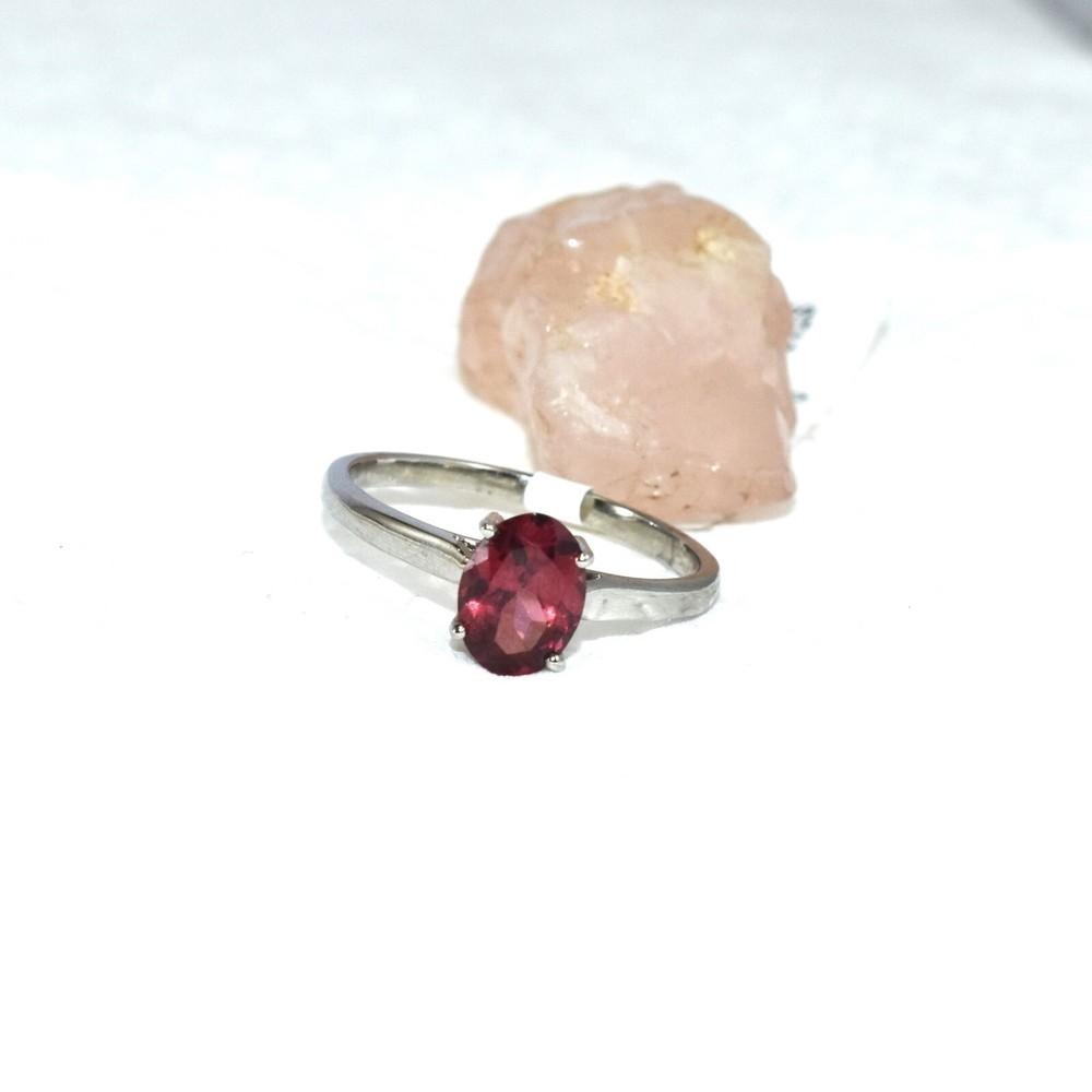 Premium Quality Garnet Silver Ring January Birthstone for Good Luck and Good