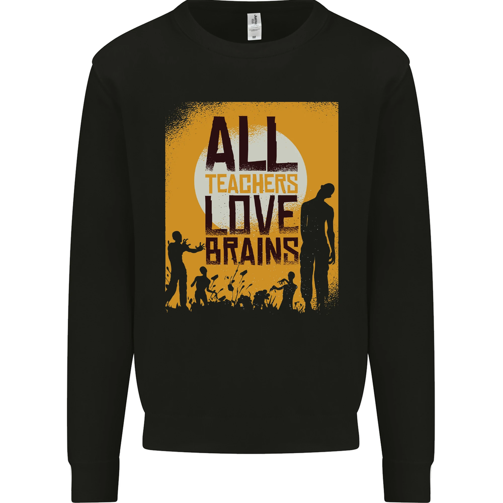 Zombie Teacher Love Brains Halloween Funny Mens Sweatshirt Jumper