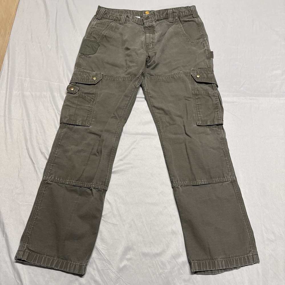 Carhartt Pants Mens 38x34 B342 MOS Carpenter Moss Green Relaxed Fit Canvas
