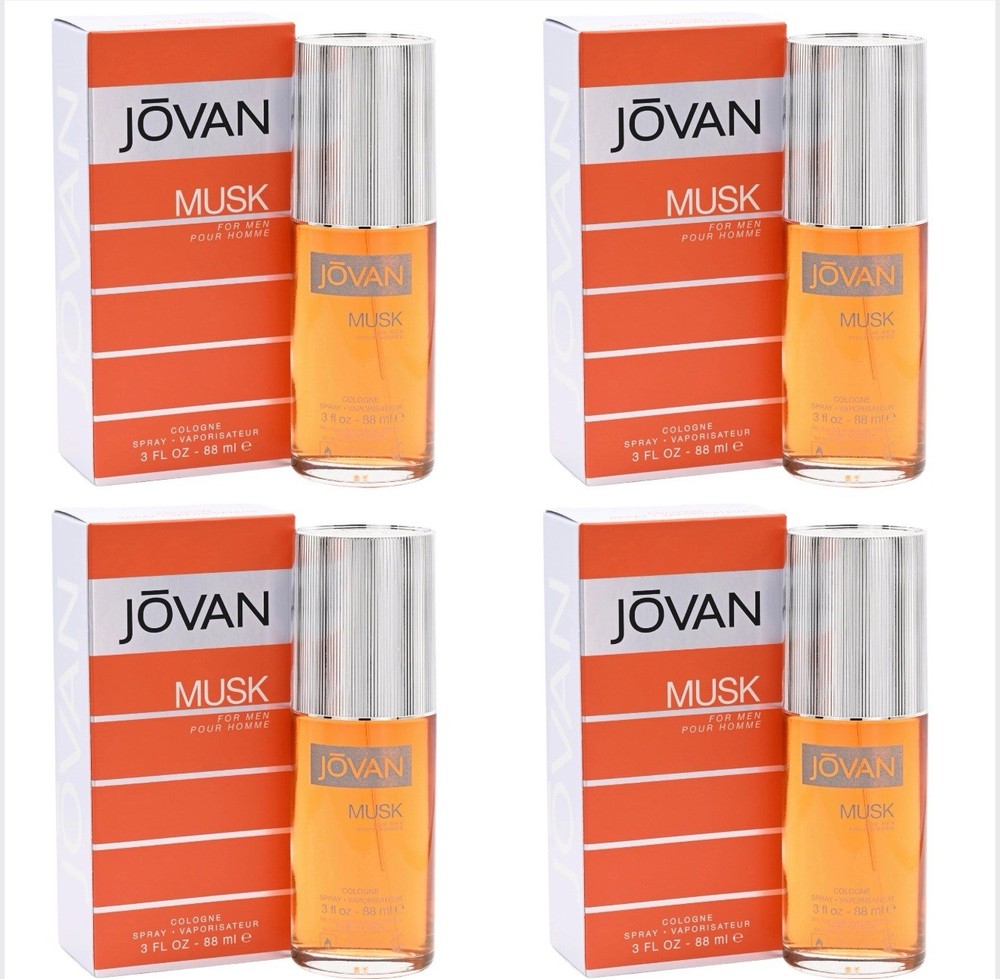 PACK OF 4 - JOVAN MUSK by Coty for Men 3.0 Oz 88 ml Cologne EDC Spray NEW IN BOX