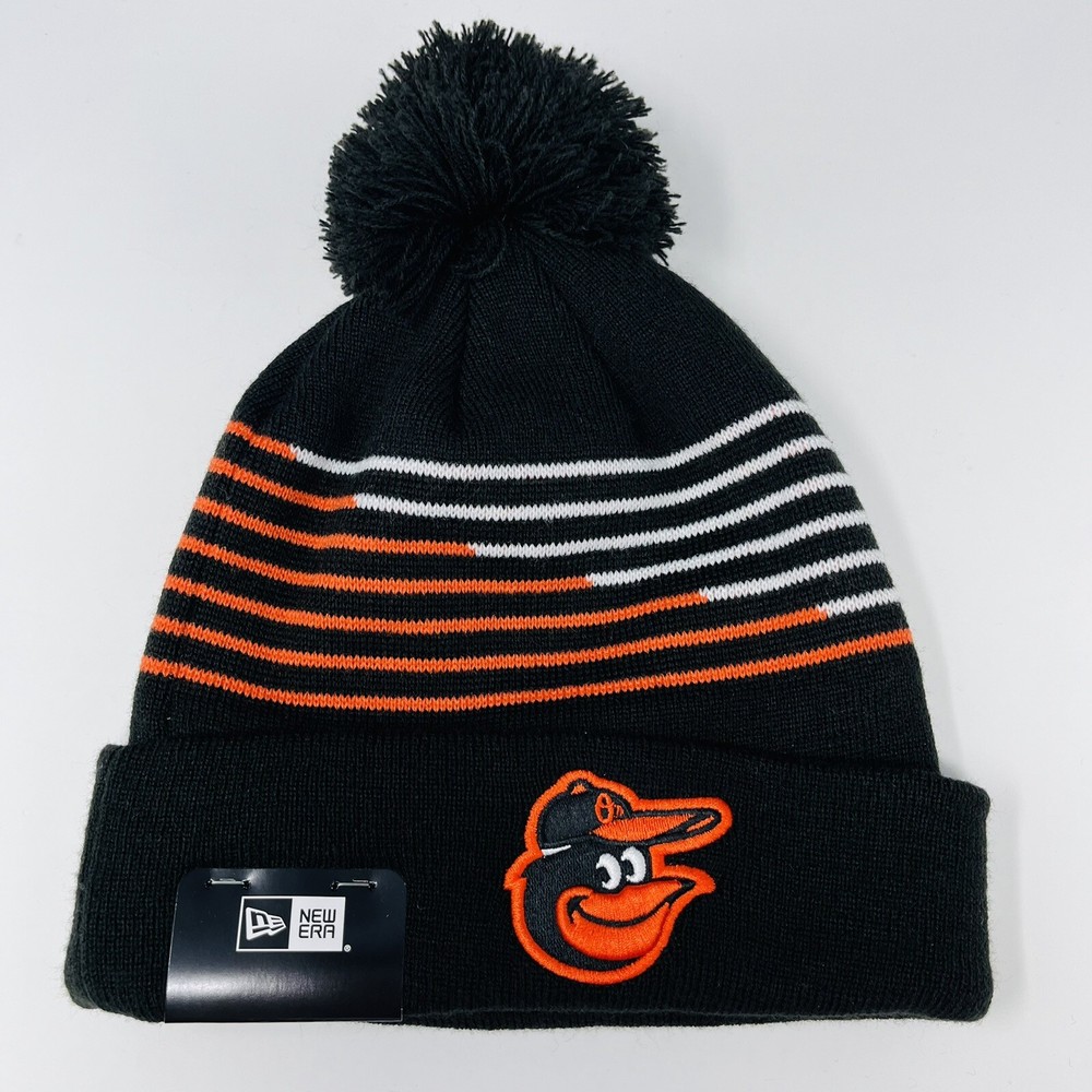 New Era MLB Baltimore Orioles Mens Beanie Toboggan Winter Hat Cap Cuffed Pom