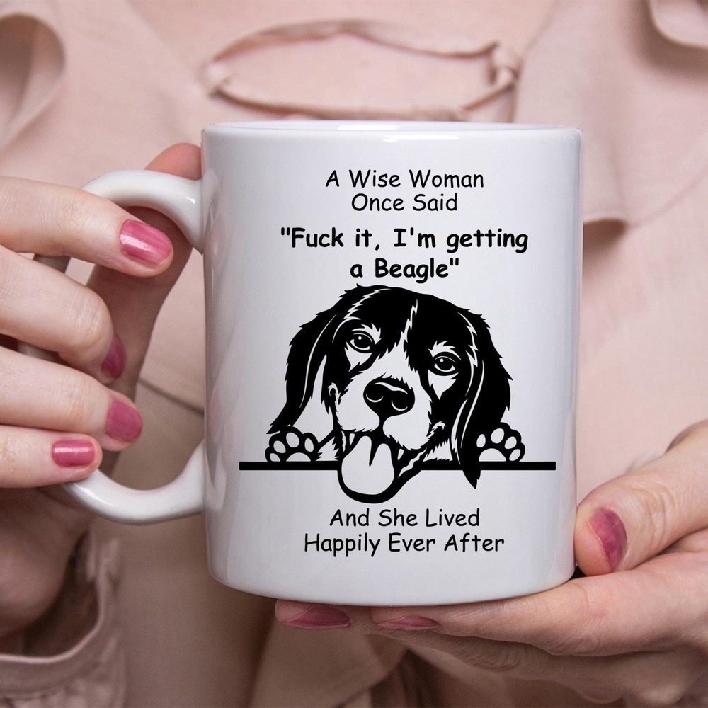 Funny Beagle Gifts For Women Beagle Sketch Hand Drawing Coffee Mug White