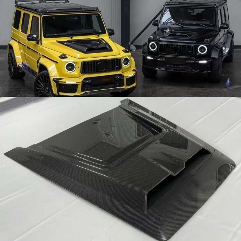 REAL DRY CARBON FIBER BONNET SCOOP HOOD FOR MERCEDES BENZ G WAGON W465 G580 G63