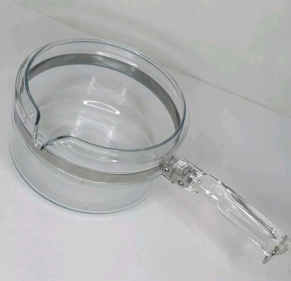 Vintage Pyrex Clear Glass Flameware Spout 2 Quart Saucepan 6214-b No Lid