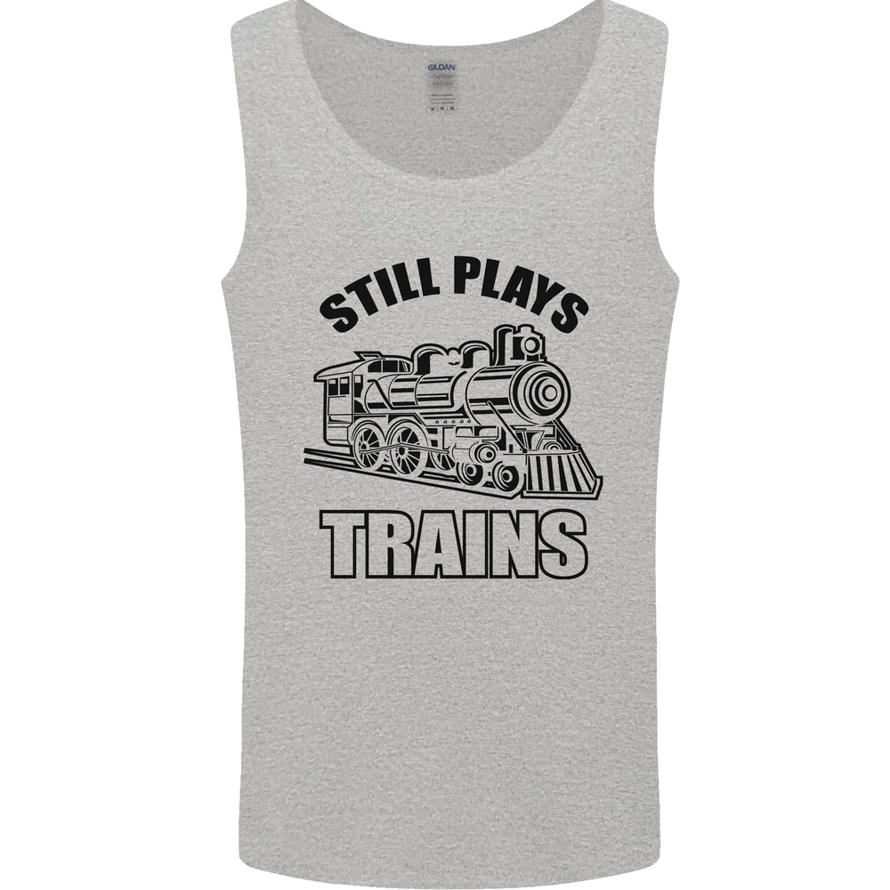 Still Plays With Trains Spotter Spotting Mens Vest Tank Top