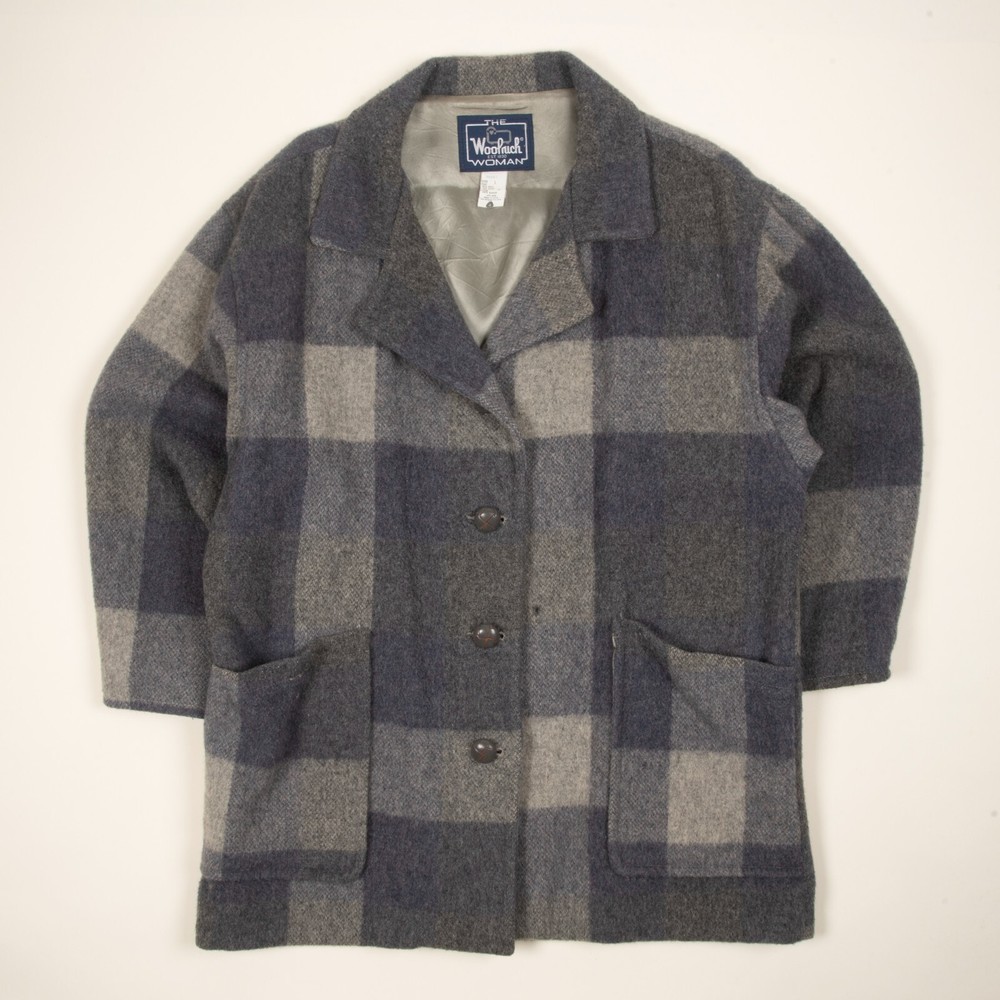 Vintage Woolrich Wool Checkered Coat Jacket Made in USA 2711 Womens