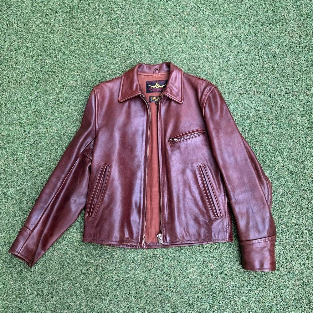 The Real McCoy B-McCOYS Luxury Riders Jacket Genuine Leather Size34 Wine Red