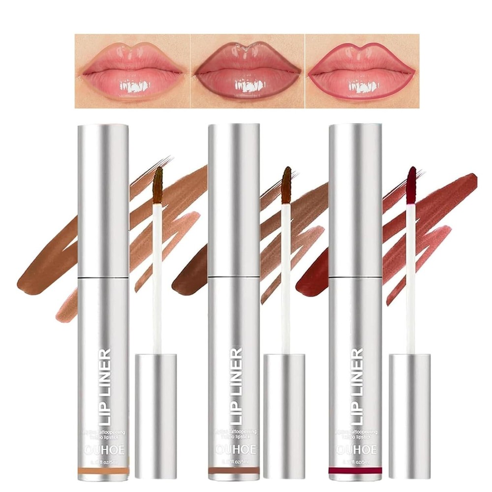 3 Colors Peel Off Lip Liner Tattoo, Peel Off Lip Stain with Matte Finish, Lon...