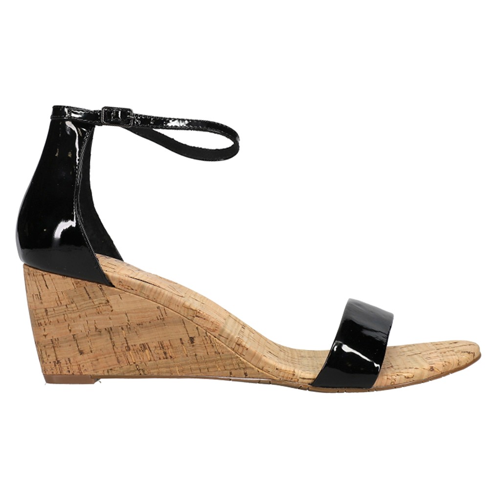 VANELi Monir Black Ankle Strap Wedge Sandals for Women 308155