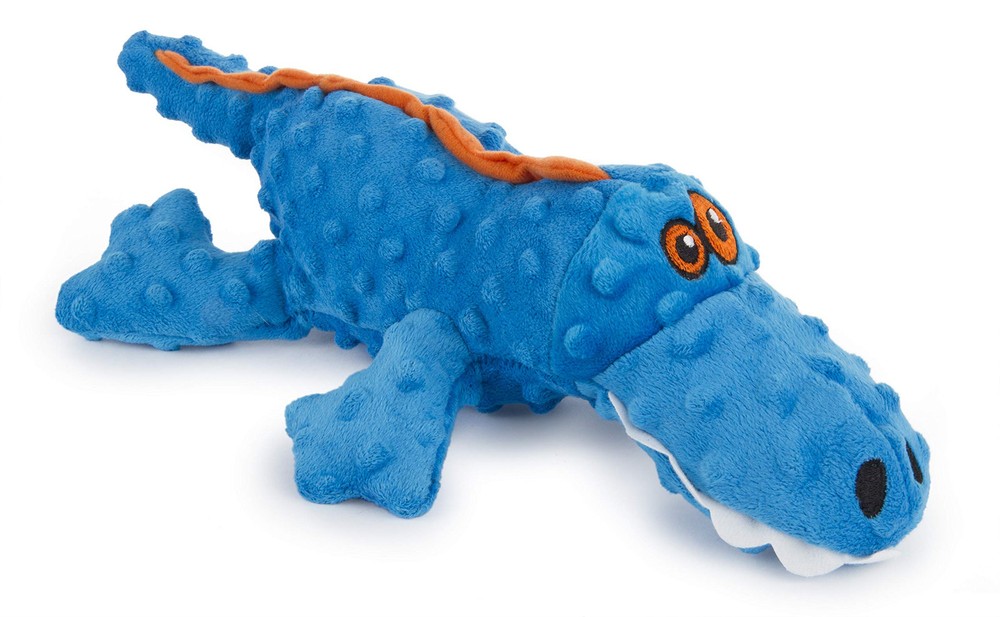 Gators With Chew Guard Technology Tough Plush Dog Toy, Blue, Large (774019)