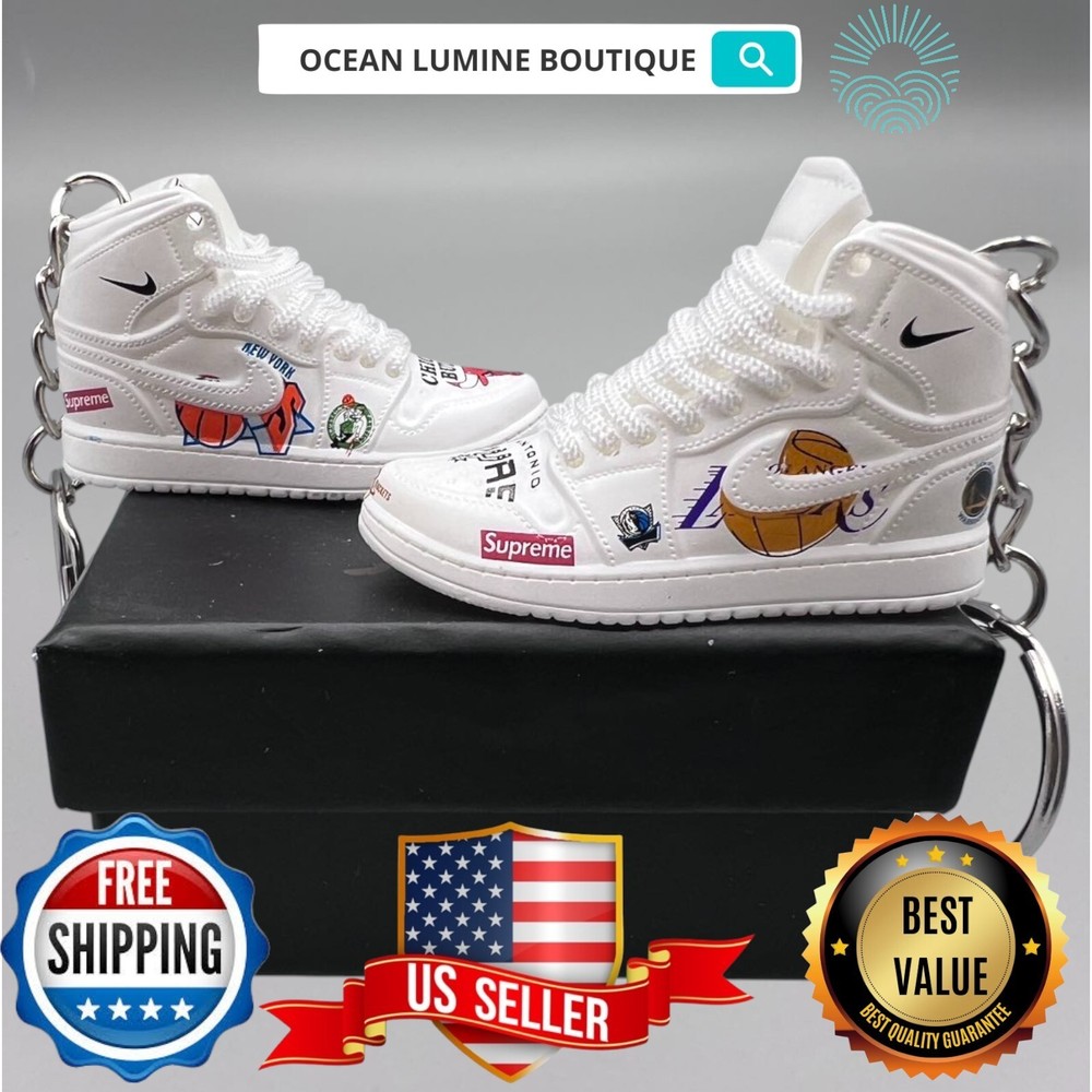 Air Jordan 3D Mini Sneaker Keychain, Basketball Sneaker Collectible, Box Options