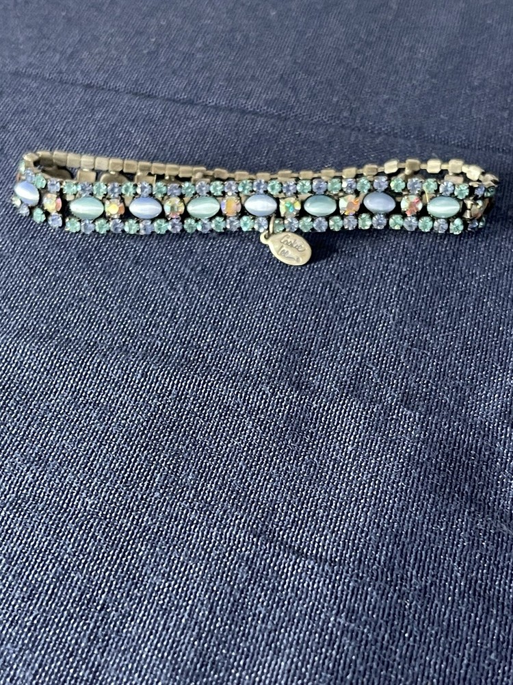 Cookie Lee Blue Gemstone Stretch Bracelet