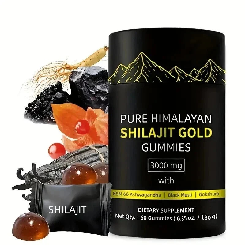 Organic Himalayan Shilajit Gold Gummies - Potent Fulvic Acid - Pack of 4