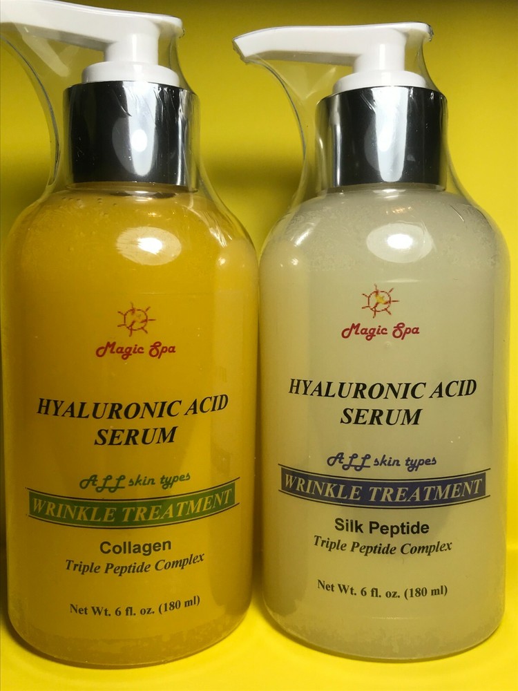 2*6oz., Hyaluronic Acid Serum Collagen Silk Peptide Wrinkle Filler Matrixyl 3000