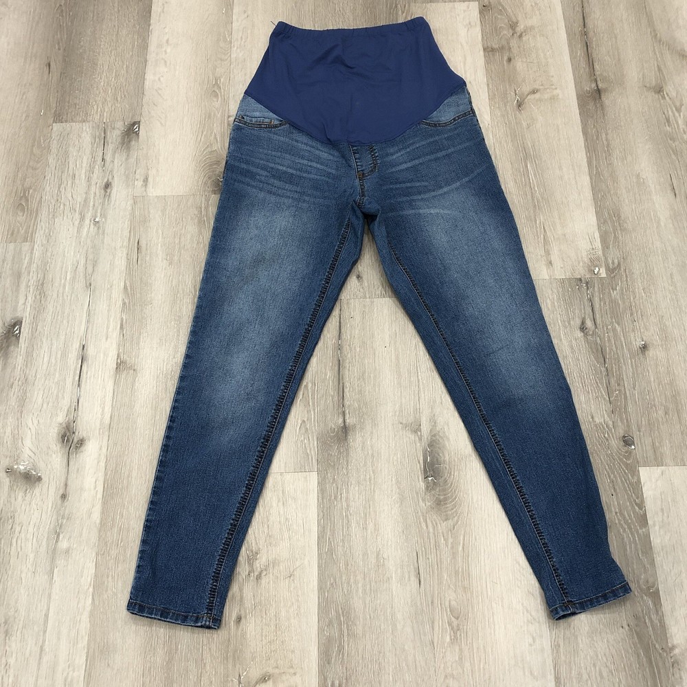 Time and Tru Womens Maternity Skinny Jeans Mid Rise Blue Size 4-6 5-Pocket Style