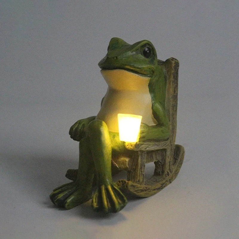 Solar Powered Frog LED Light for Outdoor Garden Lawn Decor Waterproof
