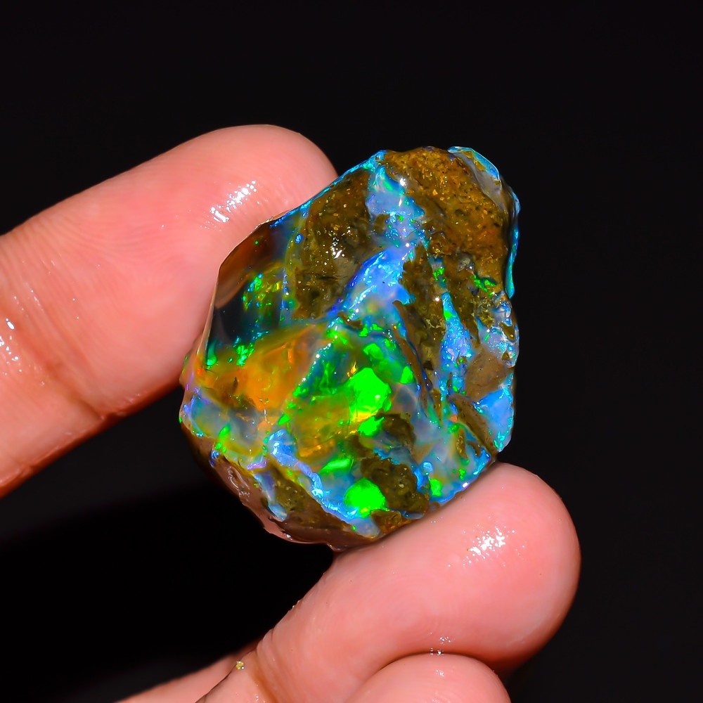 HUGE 41.00 Cts Natural Ethiopian Opal Rough - Multi Fire Welo Opal Raw Crystal