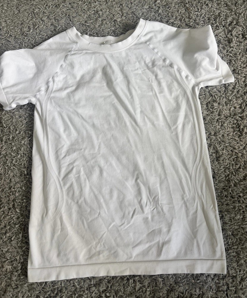 Women’s White Compression Short Sleeve T-Shirt Seamless XL Lululemon Dupe