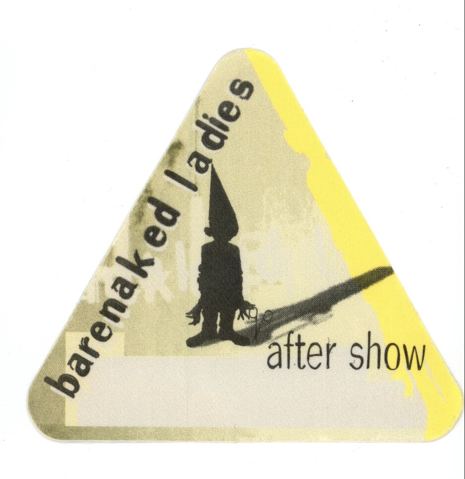 Barenaked Ladies 1999 Stunt Concert Tour Aftershow YELLOW Backstage Pass