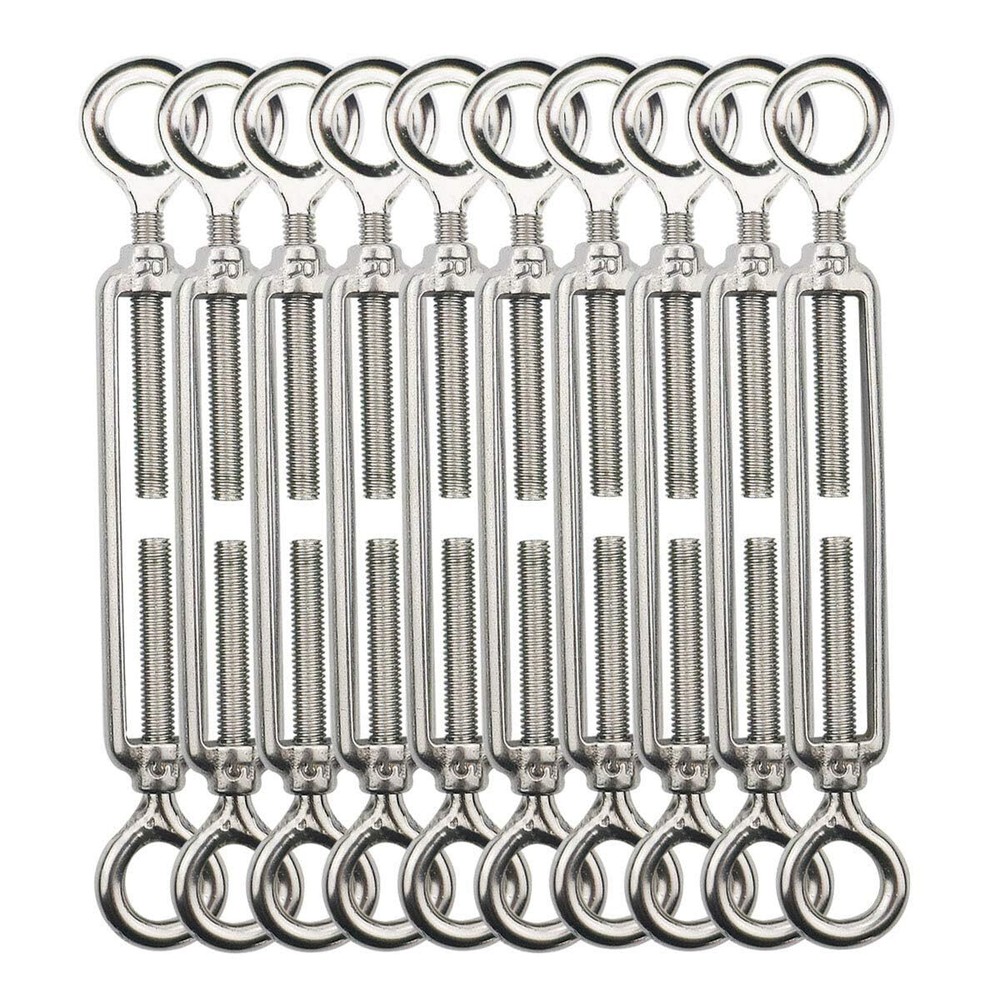 10 Pack Turnbuckle Eye and Eye, Stainless Steel Turnbuckle Eye to Eye, M5 Tur...