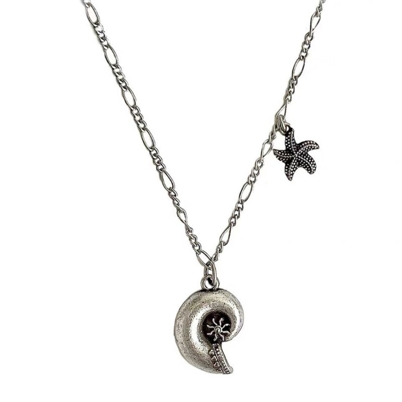 and Snail Pendant Necklace Grunge Neckchain Unisex Alloy Jewelry