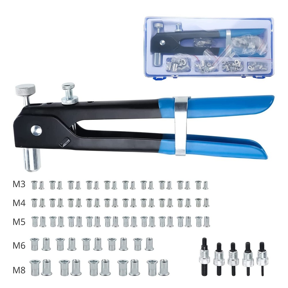 86pcs Hand Rivet Tool Nut Setter Kit, Thread Blind Riveting Tools, Wrench Nut...
