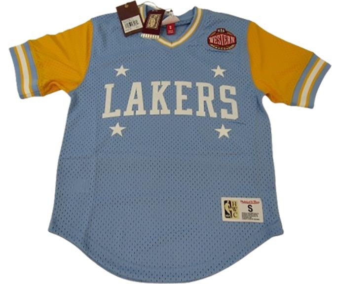 Los Angele Lakers Men Size Mitchell & Ness V-Neck Western Conference Jersey $100