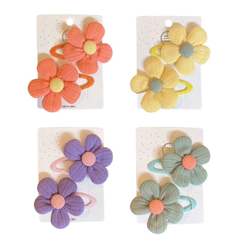 Lovely Non-Slip Cloth Flower Hair Clip Set of 2