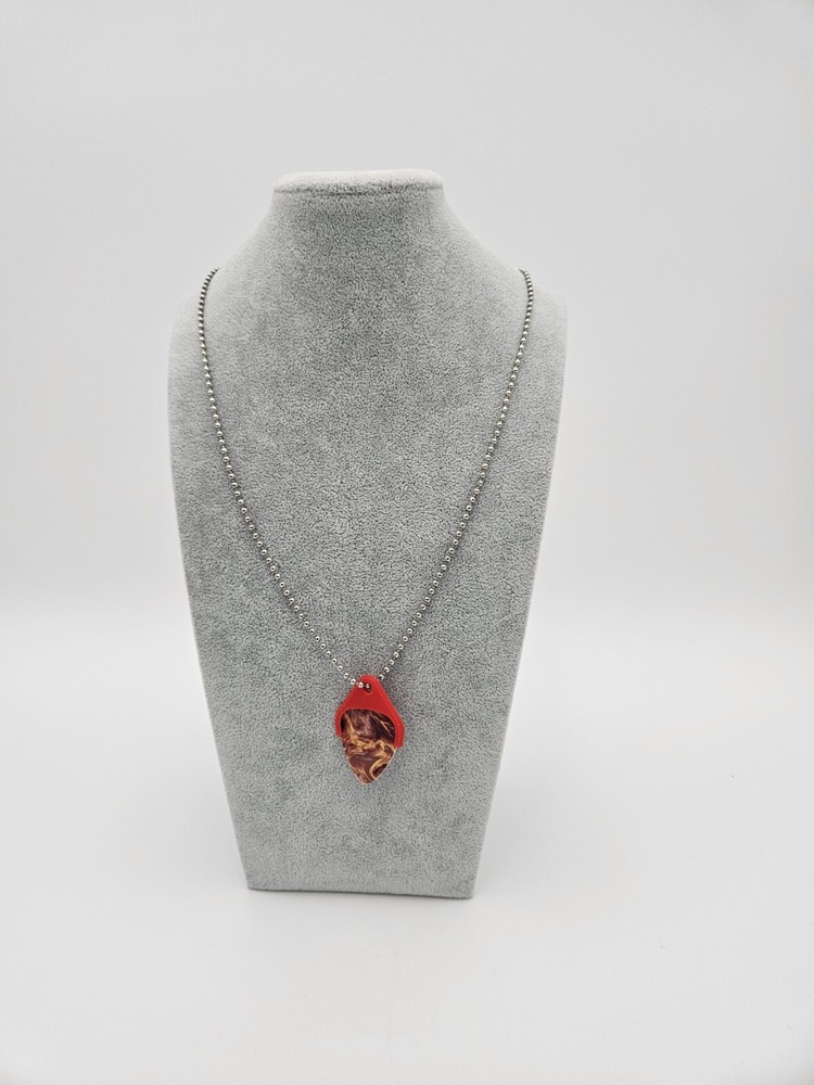 Guitar Pick Necklace W/One Chain, 4 Picks, & 4 Pick Holders, 24 Inches